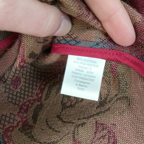 Christopher & Banks red embroider jacket - Picture 5 of 6